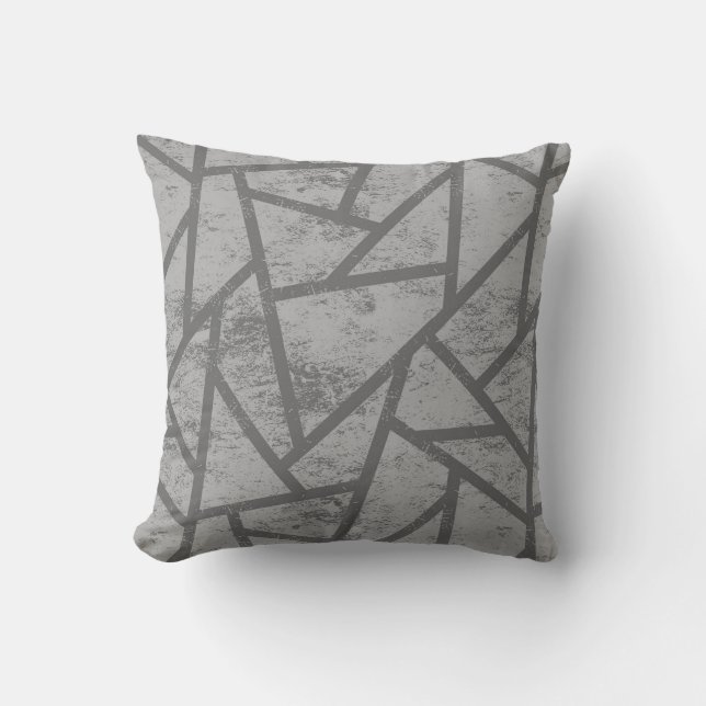 Coussin Motif en mosaïque gris (Recto)