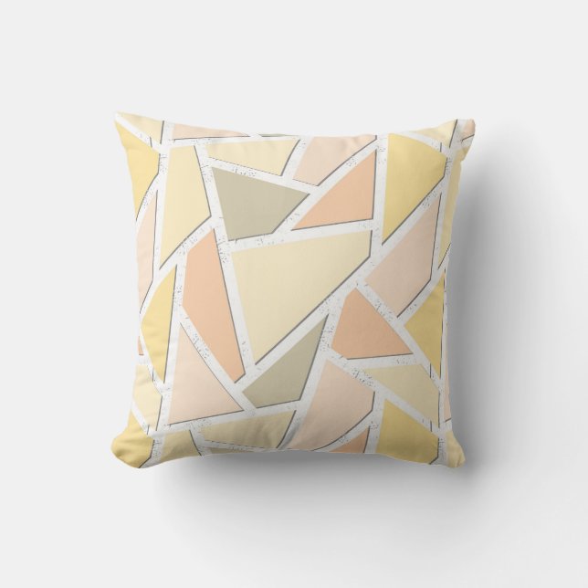 Coussin Motif en mosaïque jaune citron (Recto)