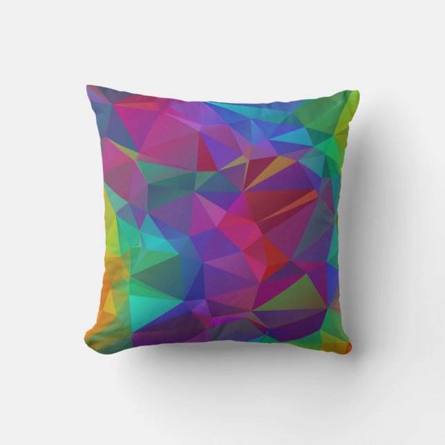 Coussin Motif en mosaïque polygonale colorée (Recto)