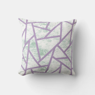 Coussin Motif en mosaïque vert clair et lavande