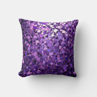 Coussin Motif en mosaïque violet lumineux.Extérieur modern