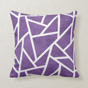 Coussin Motif en mosaïque violette et blanche