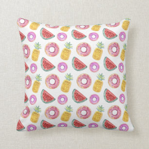 Coussin Motif en pastel de flotteur de piscine d'aquarelle