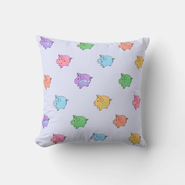 Coussin Motif en pastel de porc (Recto)