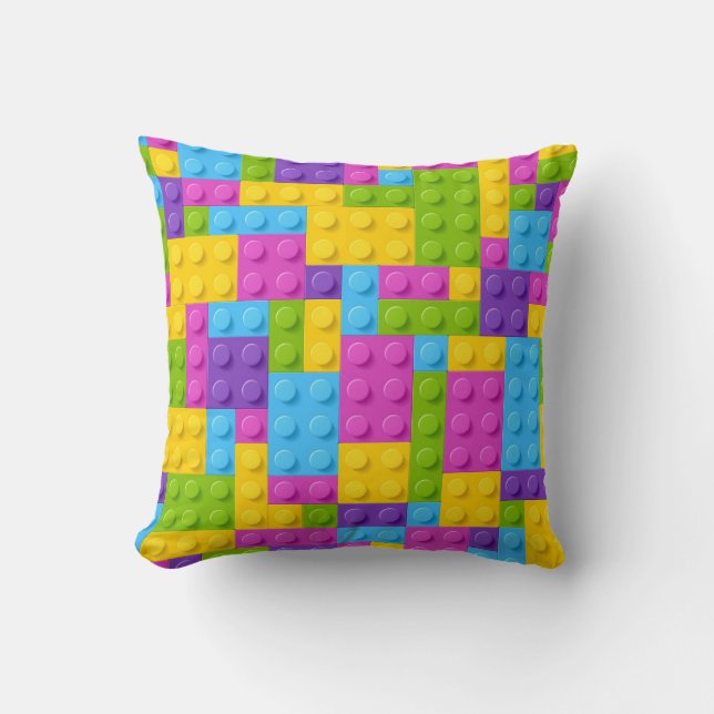 Coussin Motif en plastique de blocs de construction (Recto)
