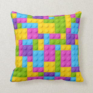Coussin Motif en plastique de blocs de construction