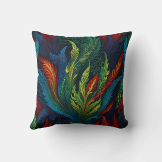 Coussin Motif en plumes colorées