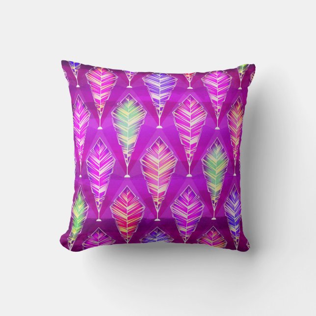 Coussin Motif En Plumes - Jeu De Couleurs Amusant Et Vibra (Recto)