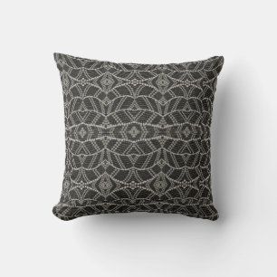Coussin Motif en points grisâtres ondulés diagonaux