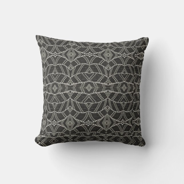 Coussin Motif en points grisâtres ondulés diagonaux (Recto)