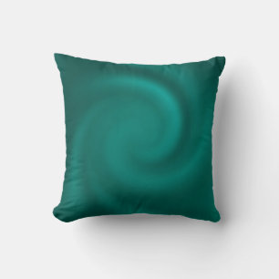Coussin Motif en spirale verte et turquoise.