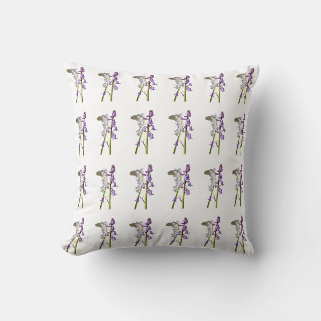 Coussin Motif en tissu Pinkbells. (Recto)