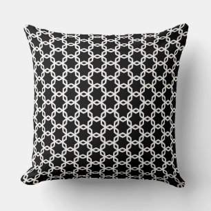 Coussin Motif en treillis noir et blanc