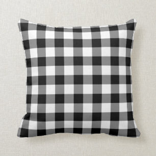 Coussin Motif En vichy noir et blanc