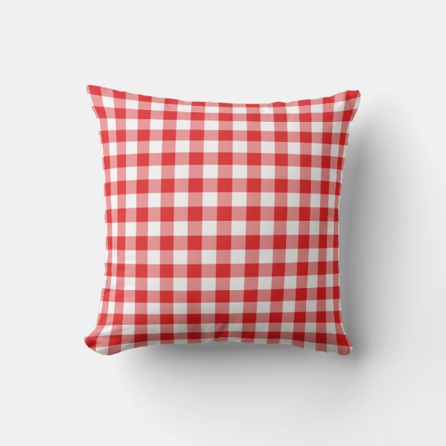 Coussin Motif En vichy rouge et blanc (Recto)
