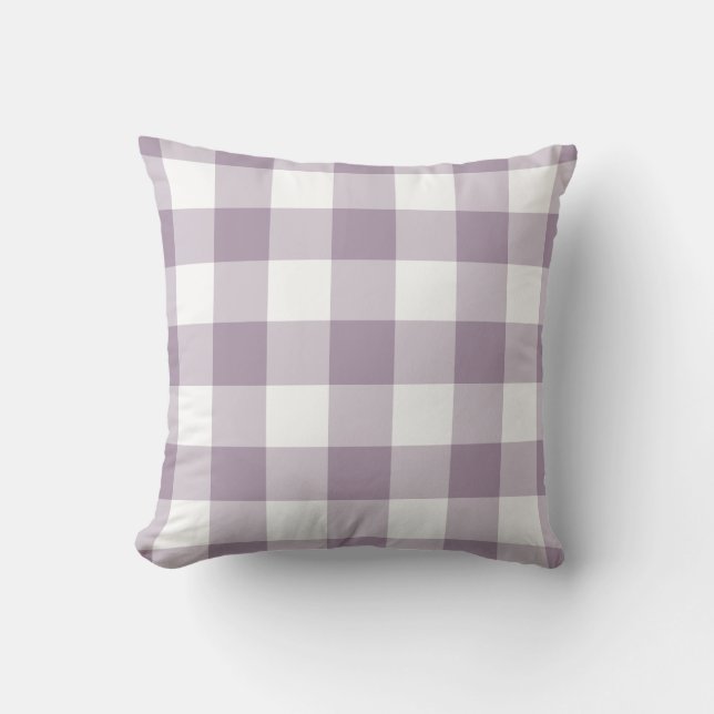 Coussin Motif En vichy violet et blanc (Recto)
