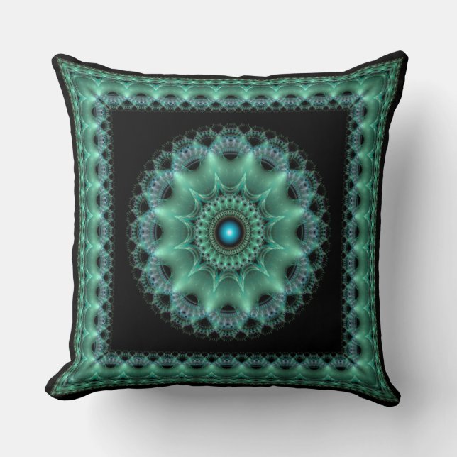Coussin Motif encadré flamboyant brillant fractal (Recto)