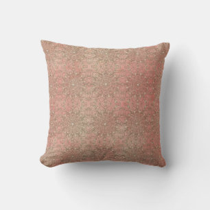 Coussin Motif Éponge Rose et Inspirations de Paon