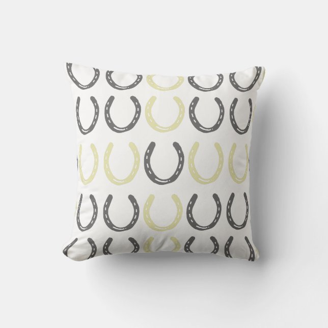 Coussin Motif équestre à thème de chaussures de cheval (Recto)