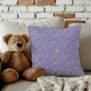 Coussin Motif espace lavande orange lavande