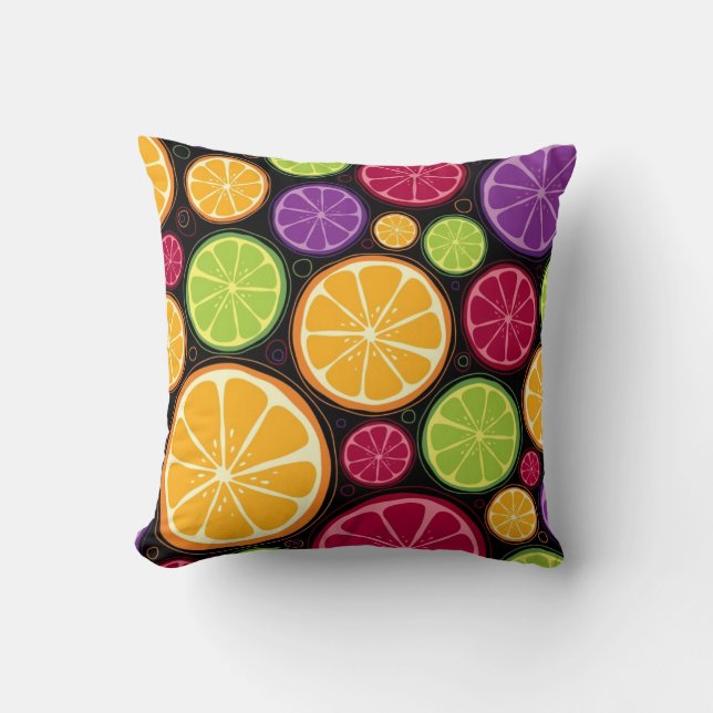 Coussin Motif et arrière - plan oranges (Recto)