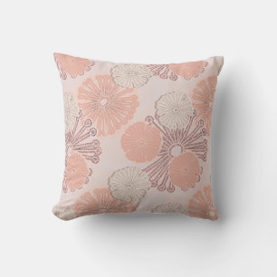 Coussin Motif et monogramme rose Gold Flower