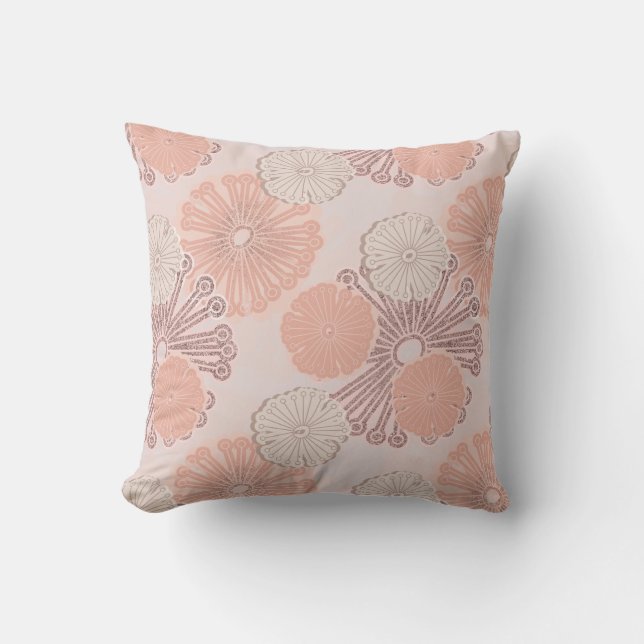 Coussin Motif et monogramme rose Gold Flower (Recto)