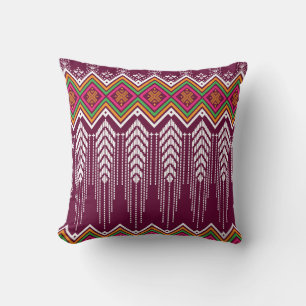 Coussin Motif ethnique géométrique traditionnel