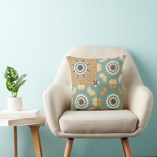 Coussin Motif étoilé géométrique vintage (Chaise)