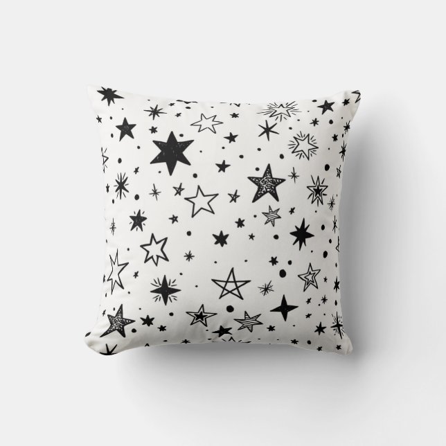 Coussin Motif étoile sur un arrière - plan blanc (Recto)