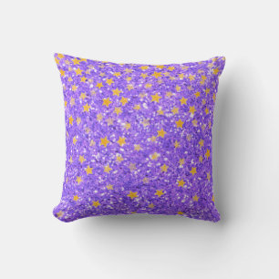 Coussin Motif étoile violet ludique scintillant