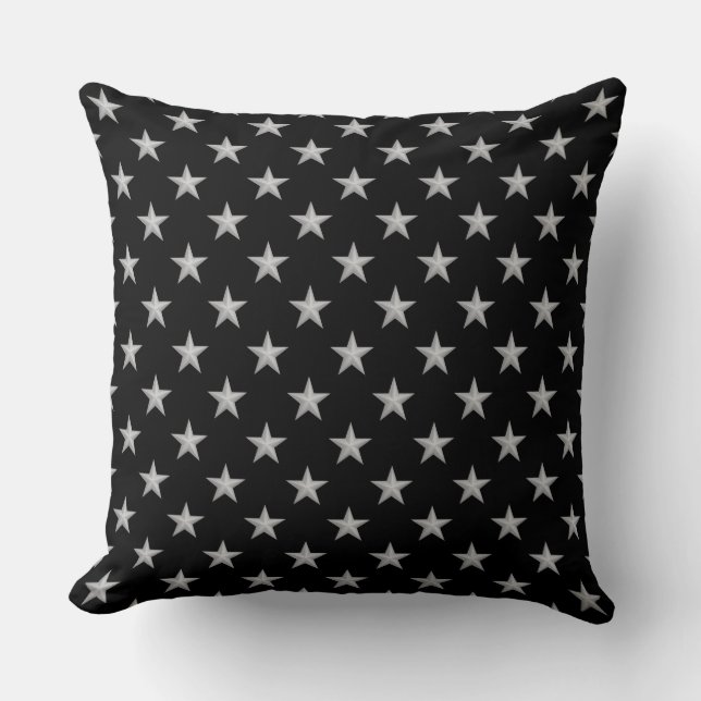 Coussin Motif Étoiles Argentées (Recto)