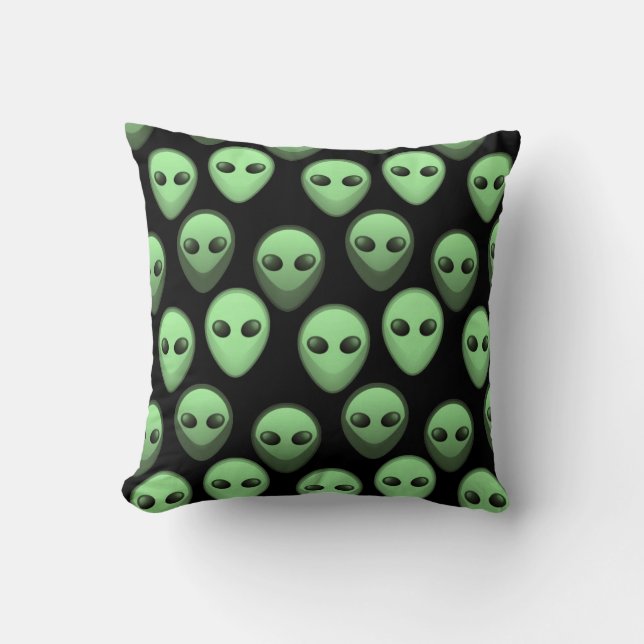 Coussin Motif étranger vert et noir (Recto)