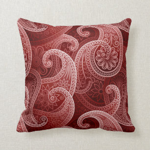 Coussin Motif exotique Red Paisley