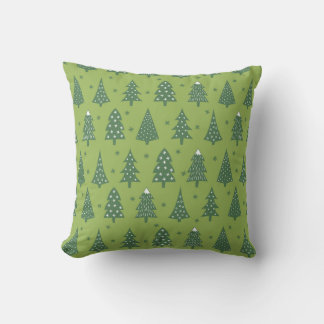 Coussin Motif Festif Blanc Vert clair