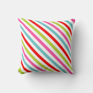 Coussin Motif Festif – Rayures Rétro de Fêtes