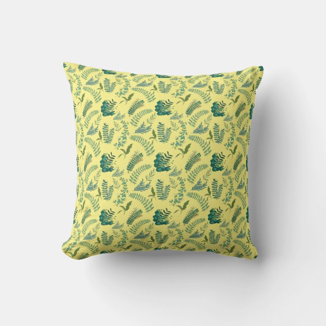 Coussin Motif feuille 10.bw LYellow BG (Recto)