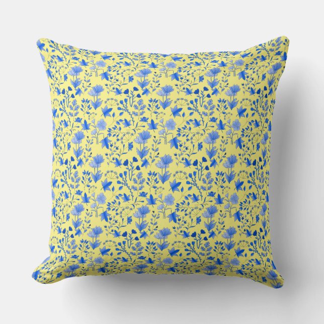 Coussin Motif feuille 12.bw Lyellow BG (Recto)