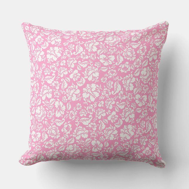 Coussin motif feuille 14b. rose BG (Recto)