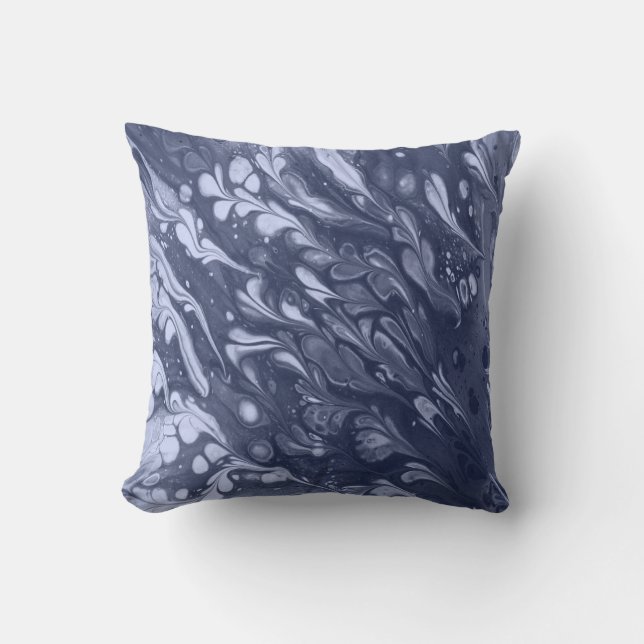 Coussin Motif feuille bleu (Recto)