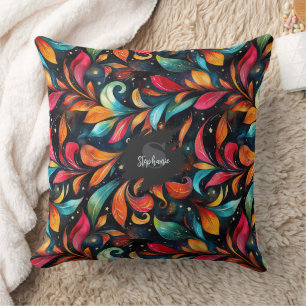 Coussin Motif Feuille brillant et coloré - Arrière - plan 