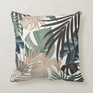 Coussin Motif Feuille de la jungle tropicale n° 13 (Couleu