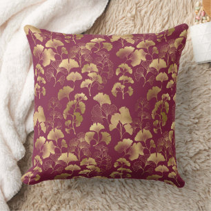 Coussin Motif feuille d'or de Bourgogne