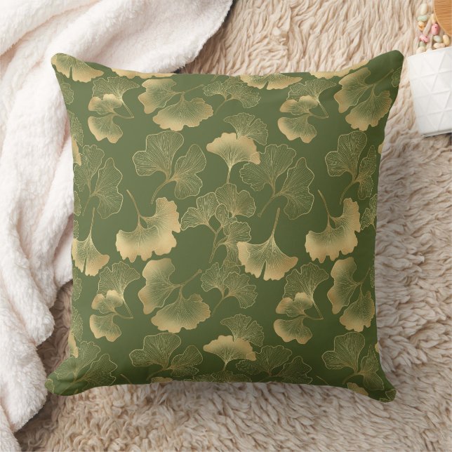 Coussin Motif feuille d'or moderne (Couverture)