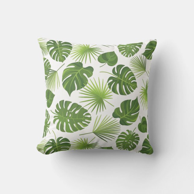 Coussin Motif Feuille élégant Green Tropical (Recto)