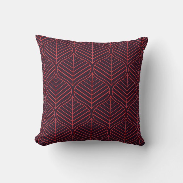 Coussin Motif feuille géométrique sans couture. Texte Abst (Recto)