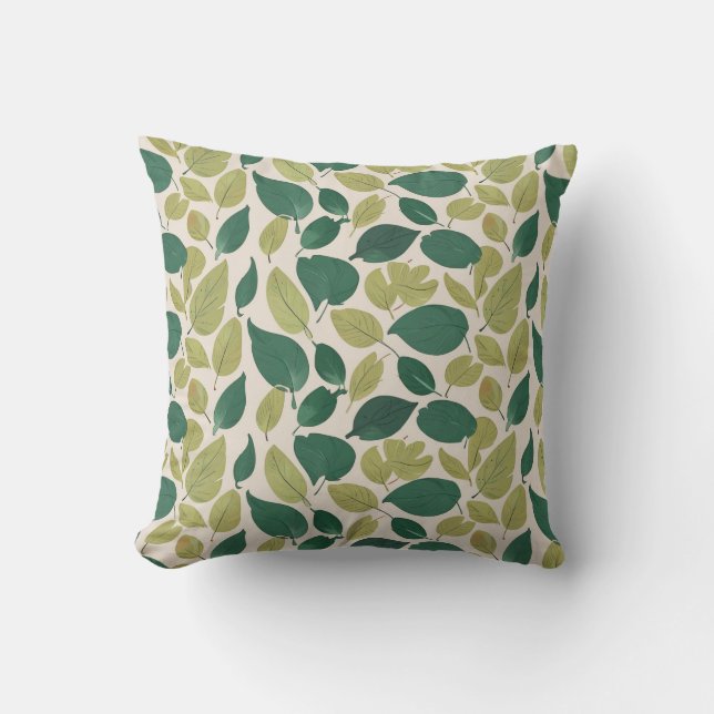 Coussin Motif Feuille minimaliste : Nature contemporaine (Recto)