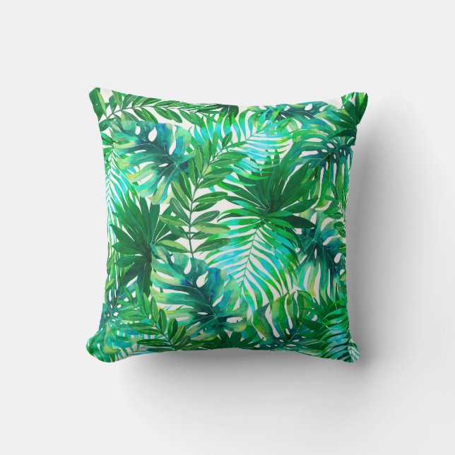 Coussin Motif feuille tropical (Recto)