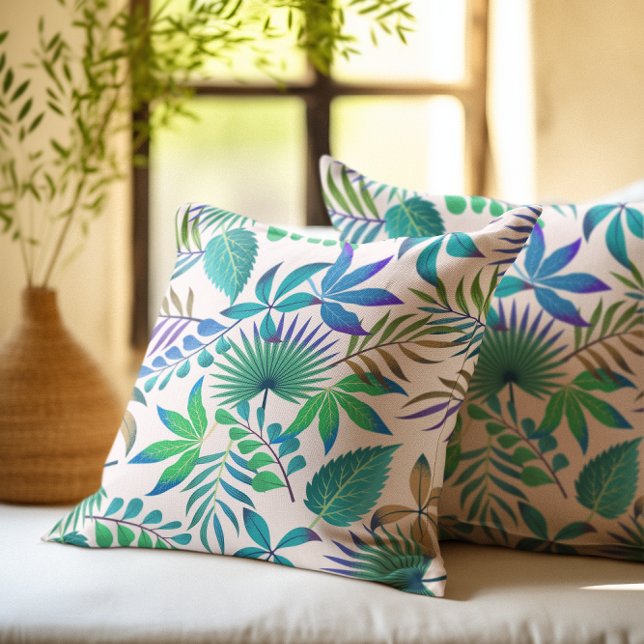 Coussin Motif feuille tropical (Créateur téléchargé)