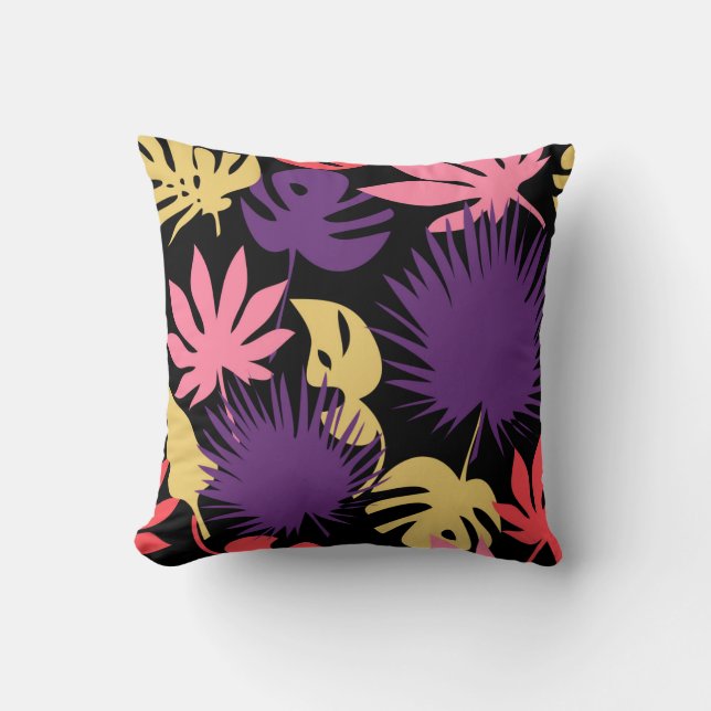 Coussin Motif feuille tropical sans couture (Recto)